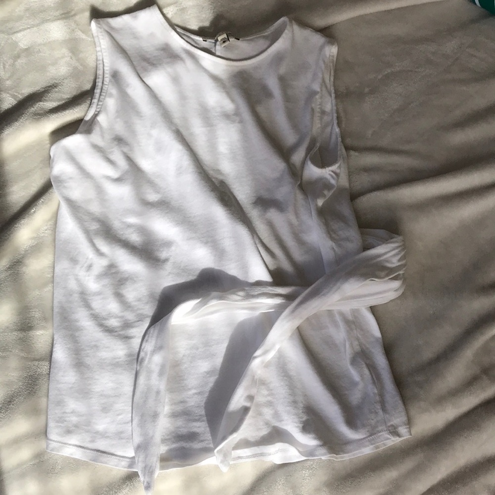 Express One Eleven white wrap blouse tank top tie